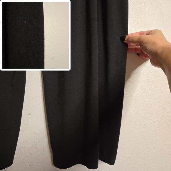 J. Jill Wearever Collection Black Pleated Cropped Stretch Knit Pull On Pant XL - Picture 10 of 13